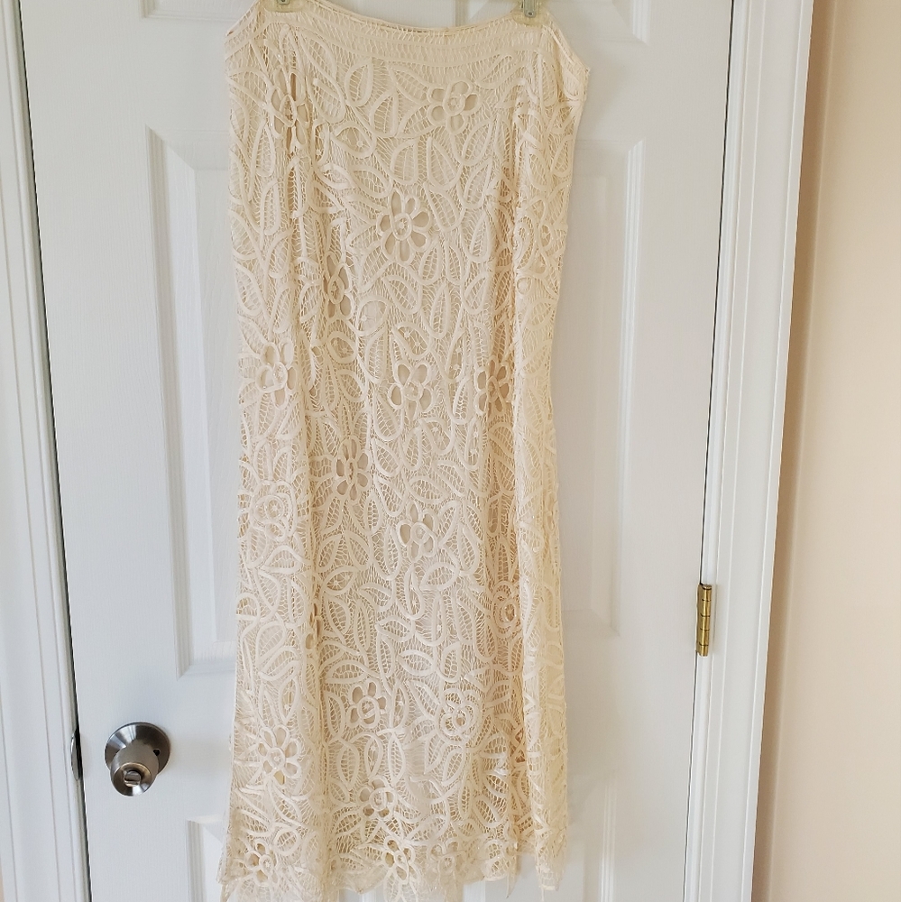 Silken Poetry silk lace maxi long skirt